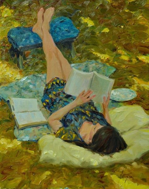 David Hettinger Books To Read For Women, Reading Art, Woman Reading, Reading A Book, World Of Books, Girl Reading, A Blanket, Love Book, 그림 그리기