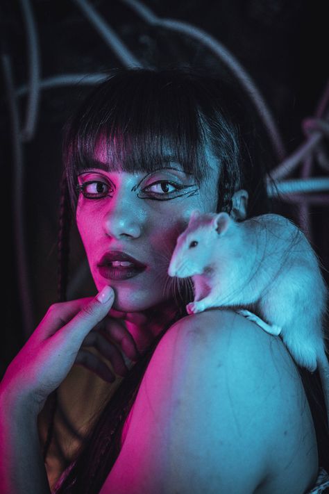 #rat #photography #photoshoot #photoshootideas Rat Photoshoot, Rat Fashion, Alice Photoshoot, Eyeball Dress, City Rats, Mom Aesthetic, Cute Rats, Drawing Exercises, Sketchbook Ideas