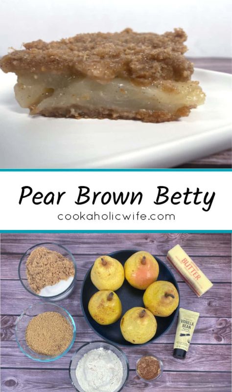 Pear Brown Betty, Grahm Cracker Crust, Pear Pie Filling, Graham Cracker Dessert, Cracker Dessert, Pear Crisp, Pear Pie, Pear Dessert, Baked Pears