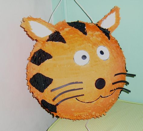 Tiger Pinata, Jungle Birthday Cakes, Pinata Ideas, Tiger Birthday Party, Tiger Cake, Tiger Birthday, Piñata Ideas, Jungle Birthday, School Project