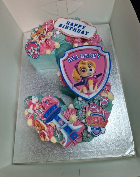 Paw Patrol Number Cake, Number 3 Cake, Number 3 Cakes, 3 Cake, Paw Patrol Cake, Number Cake, Number Cakes, Paw Patrol Birthday, Round Cake