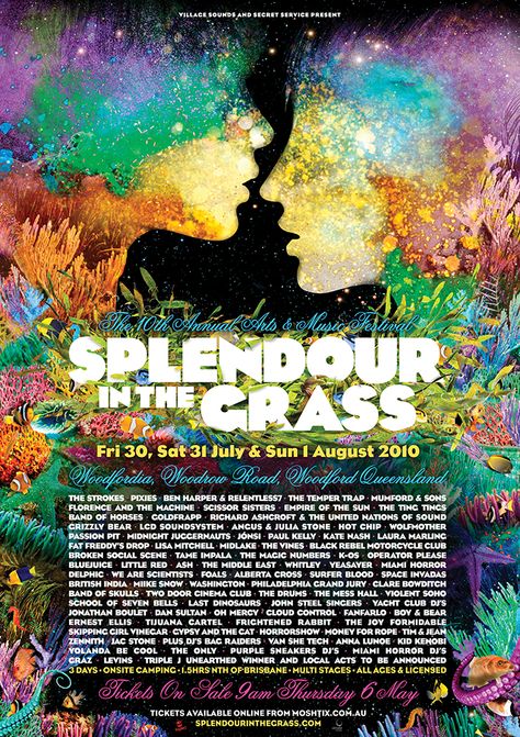 Laura Marling, Band Of Horses, Scissor Sisters, Splendour In The Grass, Summer Music Festivals, Music Festival Poster, Psy Art, Mumford & Sons, Unique Poster