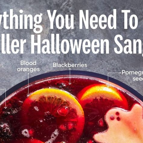 Delish on Instagram: "Every #Halloween party needs this spooky Sangria 👻

Grab the full recipe at the link in bio. 

Recipe by @gabby.romero, photo by @andrew.bui, styled by @bcais" Spooky Sangria, Sangria Recipe, Sangria Recipes, Party Needs, Sangria, Halloween Party, Link In Bio, Wicked, Holidays