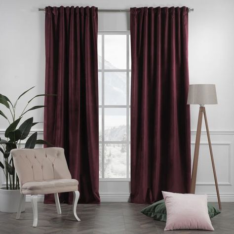 Burgundy Curtains, Nosy Neighbors, Pink Curtains, Red Panels, Curtain Sizes, Darkening Curtains, Decor Pillows, Home Curtains, Velvet Curtains