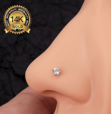 Nose Piercing Stud Diamond, Nose Ring Stud Gold, Nose Piercing Placement, Small Nose Stud, Heart Nose Stud, Stud Nose Piercing, Small Nose Studs, Cute Nose Rings, Stud Nose Ring