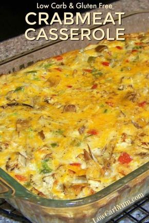 Canned Crab Meat Recipes, Crabmeat Casserole, Canned Crab Recipes, Can Crab Meat Recipes, Canned Crab Meat, Meat Casserole, Crab Meat Recipes, Crab Dishes, Low Carb Casseroles