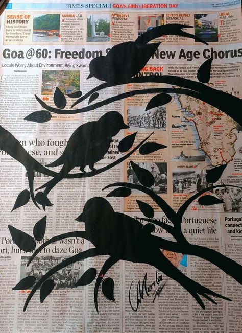 News Paper Painting, Party Organization, News Paper, Madhubani Painting, Paper Painting, Glass Ideas, Art Classroom, Newspaper, Moose Art