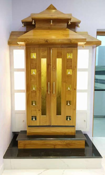 Prayer Room Designs by Contractor miltonmicheal miltonmicheal , Ernakulam | Kolo Pooja Room Door Design Modern, Pooja Door, Pooja Door Design, Dhoni Photos, Modern Tv Wall Units, Modern Tv Wall, Temple Design For Home, Pooja Room Door Design, Pooja Room Design