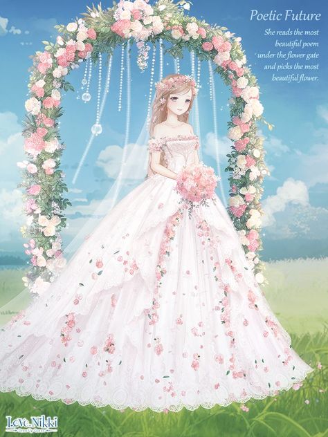 Love Nikki Wedding Dress, Love Nikki Outfits, Love Nikki Dress Up Queen, Love Nikki Dress, Queen Wedding, Queen Wedding Dress, Animated Clothes, Vestidos Anime, Love Nikki