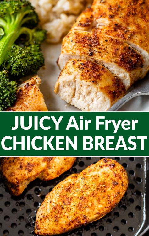 Juicy and tender air fryer chicken breast! This easy and quick method for healthy chicken breast is perfect every single time. No more dry, boring, or bland chicken! Perfect for salads, pastas, pizzas, sandwiches, stir fries, and more! #wellplatedrecipes #chickenbreast #airfryer #airfryerchicken #easychickendinner Chicken Breast Tenders, Air Fryer Chicken Breast, Juicy Chicken Breast, Easy Chicken Breast, Fried Chicken Breast, Air Fryer Recipes Chicken, Cook Chicken, Air Fryer Dinner Recipes, Choppy Hair