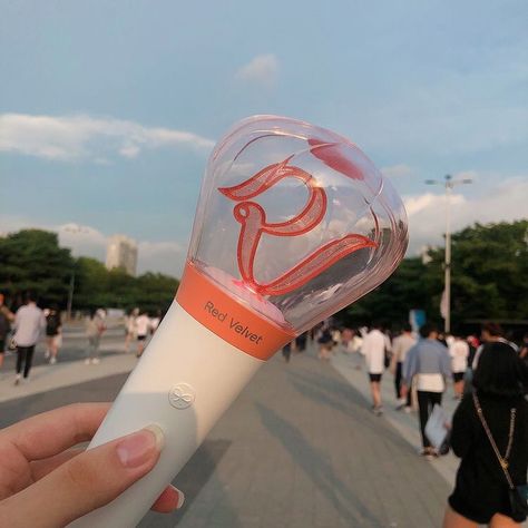 Red Velvet Lightstick Aesthetic, Redvelvet Lightstick, Kpop Shelves, Red Velvet Lightstick, Kpop Lightsticks, Kpop Lightstick, Velvet Aesthetic, Kpop Merchandise, Light Stick