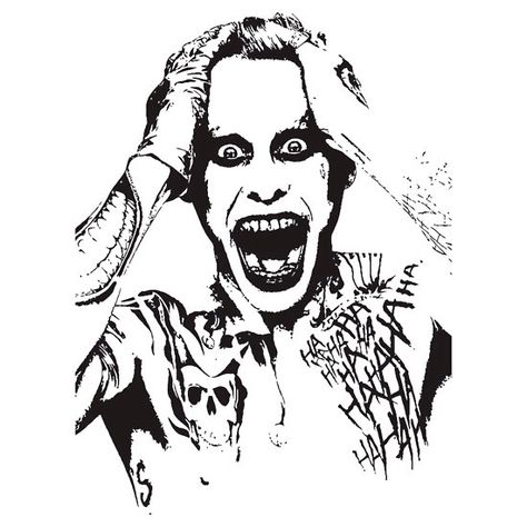 Jared Leto joker stencil Joker Stencil, Batman Silhouette, Joker Tattoo Design, Harley Quinn Tattoo, Jared Leto Joker, Leto Joker, Tattoo Maker, Joker Face, Joker Tattoo