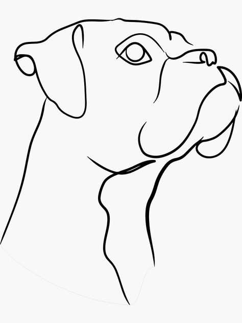 Boxer Line Tattoo, Fine Line Boxer Dog Tattoo, Boxer Dog Line Art Tattoo, Dog Boxer Tattoo, Boxer Dog Line Art, Boxer Dog Outline, Boxer Line Drawing, Boxer Dog Drawing Easy, How To Draw A Boxer Dog Step By Step