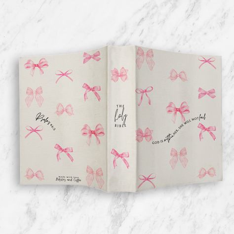 Pretty in Pink Canvas Bible Cute Bible Cover Designs, Bibles For Journaling, Painting Your Bible Cover, Painting On Bible Cover, Bible Cover Decorations Ideas, Pretty Bibles To Buy, Cute Bible Art, Cute Bibles To Buy, Decorating Bible Cover