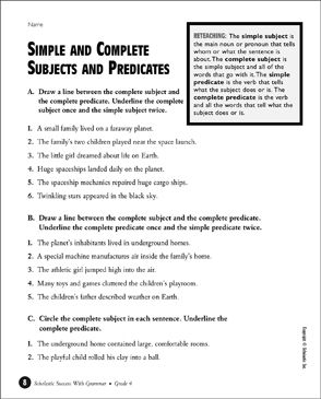 Simple Subject And Predicate, Compound Subjects And Predicates, Complete Subject And Predicate, Compound Subject, Complete Subject, Simple Subject, Subject And Predicate, Grammar Skills, Standardized Testing