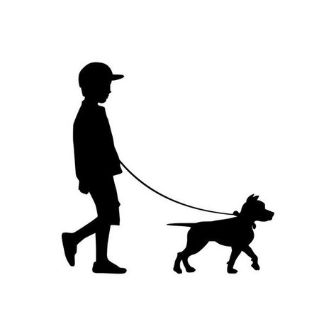 Dog Walking Silhouette, Walking Silhouette, Boy Walking, Walking Dog, Black Image, Dog Silhouette, Ink Illustrations, Graphic Image, Spiritual Journey