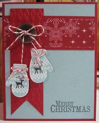 Jennifer's Stamp Pad: December Technique Class Diy Christmas Cards, Mittens Card, Stamp Pad, Christmas Mittens, Stampin Up Weihnachten, Christmas Scrapbook Layouts, Christmas Card Inspiration, Homemade Christmas Cards, Christmas Scrapbook