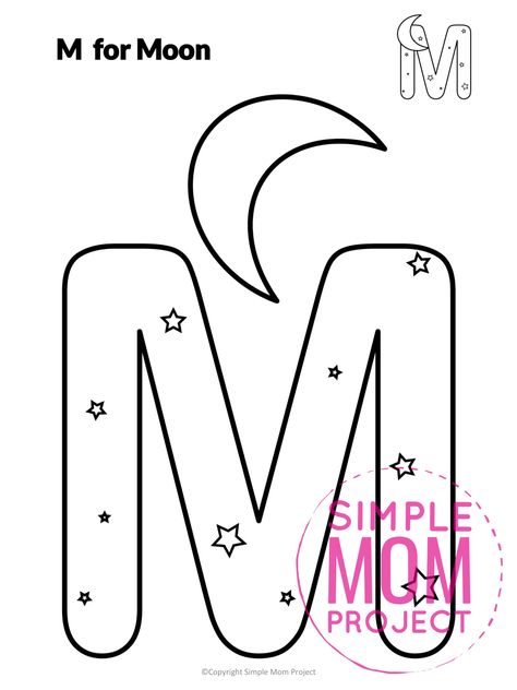 Are you looking for a fun and creative pre k or kindergarten activity to teach the uppercase letter M to your kids or toddler? Use this fun and free printable moon letter M paper art craft. It is an easy way to make learning simple and fun at the same time. Your kindergarten students will also love making this monster of a moon letter M craft idea. M Is For Moon Preschool, M Is For Moon Craft, Preschool M Crafts, Letter M Crafts For Kindergarten, Letter M Crafts For Toddlers, M Is For, Letter M Crafts For Preschoolers, Letter M Craft, Letter M Printable