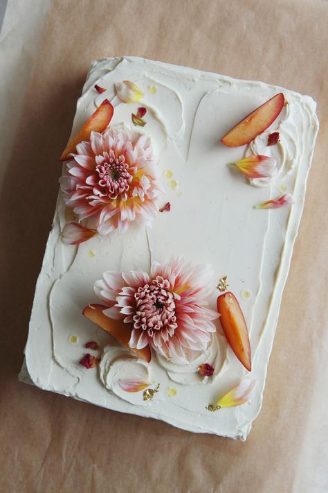 Slab Cake, Alabaster Box, Spice Cake, Edible Cake, Stone Fruit, Sheet Cake, Cake Ingredients, Pretty Cakes, Cake Inspiration