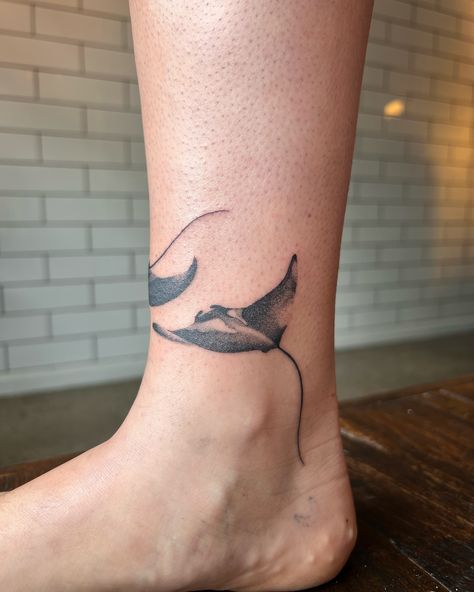 Cute little custom sting rays from a little while ago! loved doing these at @capital.tattoo . . . : #animaltattoo #stingray #stingraytattoo #stingraytattoos #stingrayart #fishtattoo #ankletattoo #oceantattoo #oceantattoos #watertattoo #finelinetattoo #finelinetattoomelbourne #finelinetattoolosangeles Sting Ray Tattoo, Stingray Tattoo, Sting Rays, Ray Tattoo, Water Tattoo, Ocean Tattoos, Foot Tattoo, Ankle Tattoo, Fine Line Tattoos