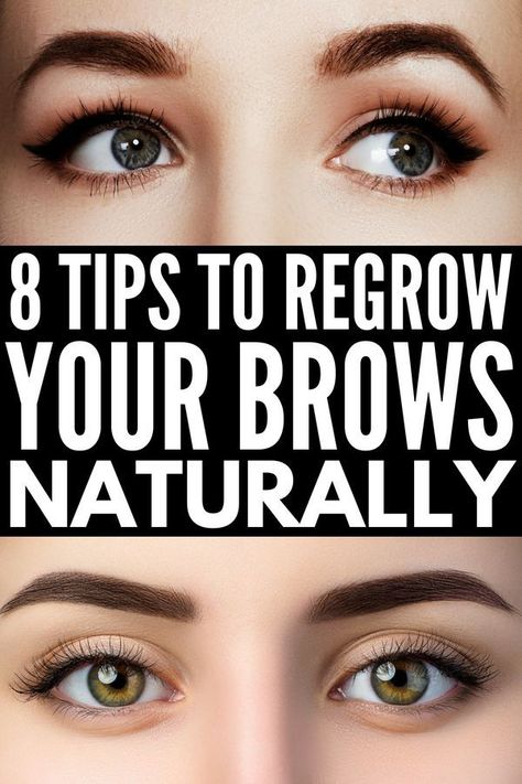 How to Grow Eyebrows Fast | 8 natural tips and 20 products to teach you how to grow your brows (and eyelashes) back faster, thicker, and fuller. While these natural DIY hair growth remedies and serums won’t work overnight (or in a day), you’ll probably start seeing results in a week! #eyebrows #brows #hairgrowth #makeup #makeuptips #makeuphacks Grow Eyebrows Faster, Hair Growth Remedies, Brow Hacks, Grow Eyebrows, Diy Hair Growth, Fast 8, How To Grow Eyebrows, Eyebrow Growth, Hair Remedies For Growth