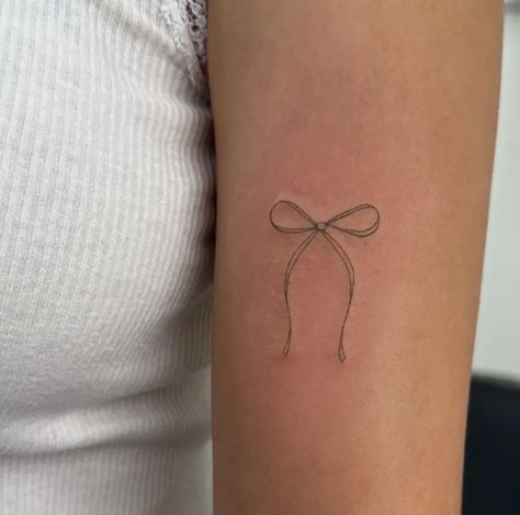 Ballet Ribbon Tattoo, Thought Daughter Tattoos, Small Scissor Tattoo, Triangle Tattoo Meaning, Bow Tattoos, Belle Tattoo, Pearl Tattoo, Bow Tattoo, Classy Tattoos