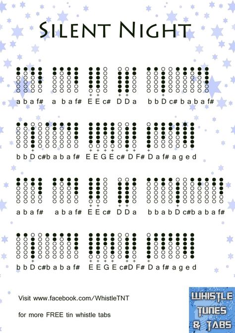 Silent Night Flute Chords, Flute Fingering Chart, Saxophone Fingering Chart, Flute Songs, Silent Night Sheet Music, Penny Whistle, Native American Flute Music, Irish Flute, Recorder Sheet Music