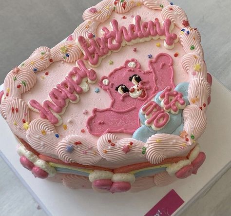 Care Bears Birthday, Care Bear Cakes, Ugly Cakes, Kawaii Dessert, Anniversaire Harry Potter, Cute Baking, Pretty Dessert, Simple Birthday Cake, Tasty Baking