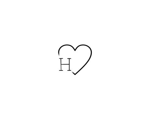 Forever 23 Tattoo, Initial H Tattoo Ideas, Letter H With Heart, H Heart Tattoo, Letter H Tattoo Design, Cursive H Tattoo, H Tattoo Letter, Letter H Tattoo, Abc Tattoo