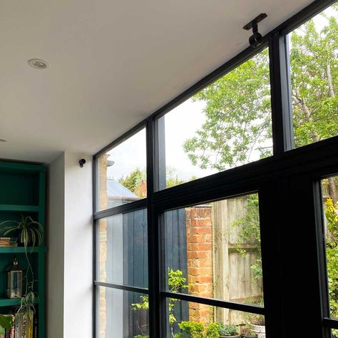 Curtains For Crittal Doors, Blinds For Crittal Doors, Crittal Doors With Curtains, Windows With Blinds, Crittall Windows, Crittall Doors, Crittal Doors, Crittal Windows, Farm Shed