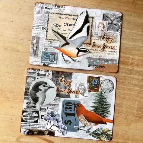 Jocelyne on Instagram: “New year postcards . . . . . . . . . , #postcard #postcardexchange #birds #collage #analoguecollage #journaling #journallove…” Collage Postcards Ideas, Birds Collage, Postcard Collage, Postcards Diy, New Year Postcard, Multimedia Arts, Journaling Inspiration, Collage Ideas, Postcard Art