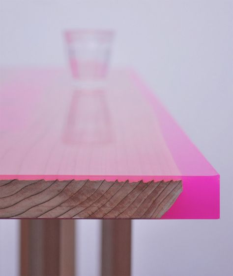 Jo Nagasaka Flat Table Peeled Jo Nagasaka, Colored Epoxy, Yellow Table, Resin Furniture, Low Table, Objet Design, Architecture Office, Low Tables, Furniture Details