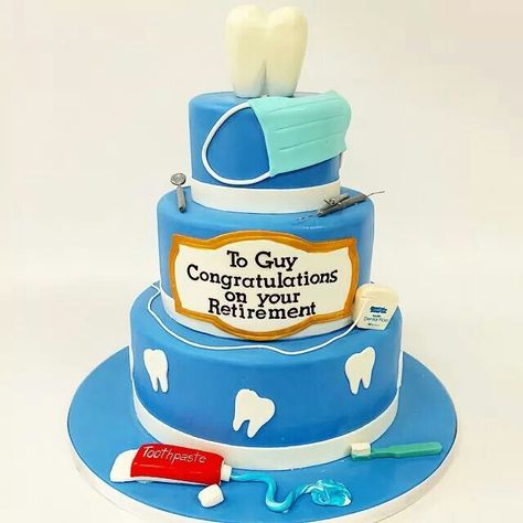 Dentist Theme by Carlo's Bakery Dentist Retirement Cake, Dentist Theme Cake, Anniversary Theme Cake, Teeth Cake, 21 Cake, Carlos Bakery, Anniversary Theme, Tooth Cake, Retirement Cake