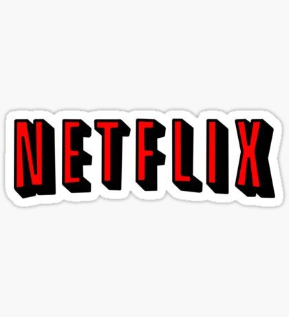 Netflix Stickers, Logo Sticker, Red, White, Black