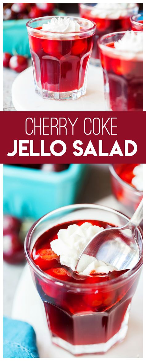 Coke Jello Salad, Cherry Coke Jello, Coke Jello, Jello Fruit Salads, Jello Dessert Recipes, Cherry Coke, Jello Desserts, Jello Salad, Jello Recipes