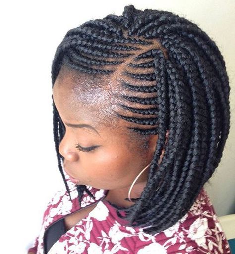 10 Trending BraidStyles That Will Have You Running To The Salon This Weekend. Braids Bob, Box Braids Bob, Bob Braids Hairstyles, Short Box Braids Hairstyles, Short Box Braids, Protective Hairstyles For Natural Hair, Bob Braids, Short Braids, Box Braids Styling