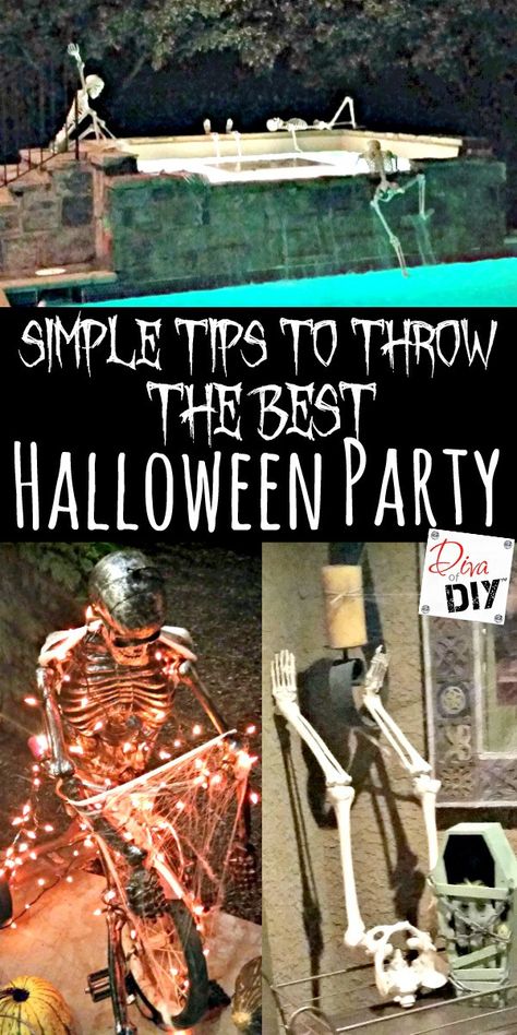 Simple Tips For Throwing The Best Halloween Party | Diva of DIY Halloween Party Ideas Decorations, Vampire Halloween Party, Adult Halloween Party Ideas, Backyard Halloween Party, Adult Halloween Party Decorations, Cheap Halloween Party, Teen Halloween Party, Stranger Things Halloween Party, Best Halloween Party