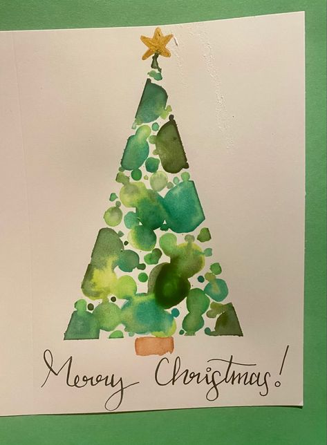 Julkransar Diy, Watercolor Christmas Cards Diy, Painted Christmas Cards, Groovy Christmas, Watercolor Christmas Tree, Christmas Card Art, Watercolor Christmas Cards, Christmas Card Crafts, Paint Cards