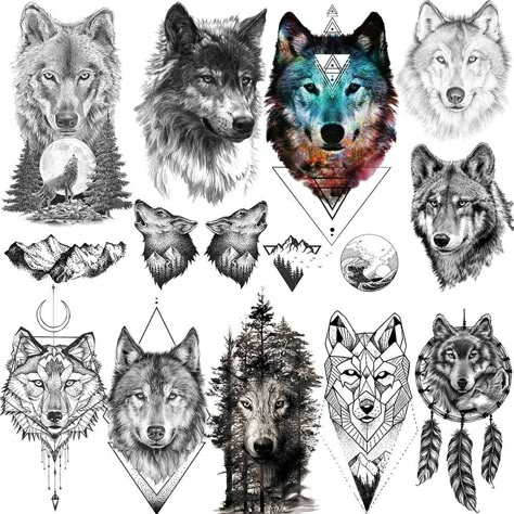 Mom Son Tattoo, Wolf Girl Tattoos, Wolf And Moon Tattoo, Coyote Tattoo, Son Tattoo Ideas, Wolf Tattoos For Women, Realistic Wolf, Animal Tattoos For Men, Wolf And Moon