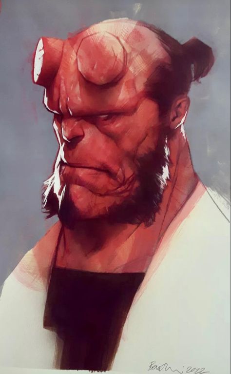 @benoliverart Ben Oliver, Hellboy Art, Drawing Superheroes, Reference Art, Comic Style Art, Fantasy Portraits, Painting Subjects, Lowbrow Art, Bad Idea