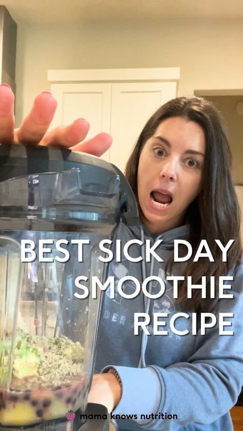 @mamaknowsnutrition shared a video on Instagram: “My go-to sick day smoothie!! Teddy had a cold last week and a low appetite so I mostly served him smoothies, popsicles, and toast. If you…” • Apr 18, 2022 at 12:47pm UTC Sick Day Smoothie, Sick Toddler Food, What To Eat When Sick, Sick Day Food, Eat When Sick, Sick Toddler, Sick Baby, Sick Day, Registered Dietitian Nutritionist