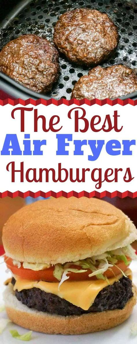 If you’re like me and you don’t like the mess and hassle of cooking hamburgers on the stovetop, you’ll love these Air Fryer Hamburgers. They taste delicious and there’s no greasy mess to clean up. | Air Fryer Hamburgers | Air Fryer Burgers | Air Fryer Cheeseburger | Air Fryer Hamburger Patty | Frozen Hamburger Patties in the Air Fryer | Air Fryer Hamburgers Medium | Best Air Fryer Hamburgers | Perfect Air Fryer Hamburgers | #AirFryer #Hamburgers #Cheeseburgers #Burgers