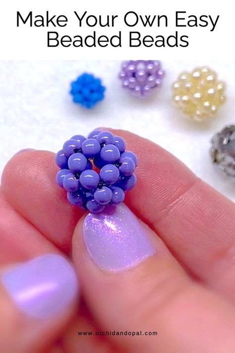 Bead Weaving Patterns Free, Beads Tutorial, Jewelry Making Patterns, Beaded Bead, Bead Weaving Tutorials, Weaving Tutorial, Beading Thread, Beaded Beads, Beading Patterns Free