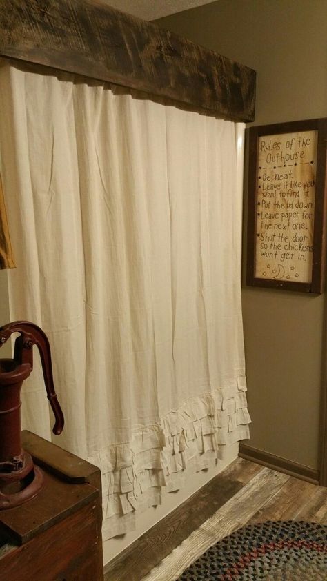 Rustic Cabin Shower Curtain, Farmhouse Shower Curtain Rustic, Farmhouse Living Room Curtains Rustic, Shower Stall With Curtain, Rustic Shower Curtain Ideas, Primitive Bathroom Decor Ideas, Rustic Bathroom Shower Curtain, Modern Bathroom Curtain, Farmhouse Bathroom Shower Curtain