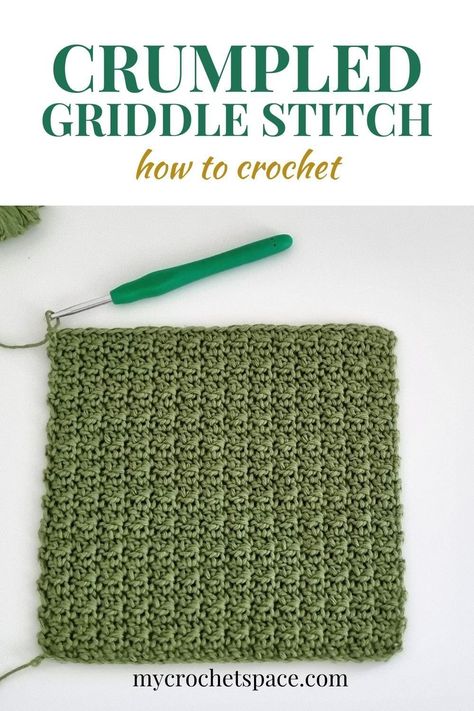 In this quick tutorial you can learn how to crochet the Crumpled Griddle Stitch. It's a beatifully textured crochet stitch, easy to learn and quick to work up. Beginner friendly, easy crochet stitch that can be used to make baby blankets, afghans, throws, scarves, washcloths and more! Crumpled Griddle Stitch, Griddle Stitch Crochet Blanket, Beginner Crochet Stitches Easy, Crochet Griddle Stitch, Fisherman Crochet Stitch, Crumpled Griddle Stitch Crochet, Textured Stitches Crochet, Wheat Stitch Crochet, Crochet Stitches That Work Up Fast