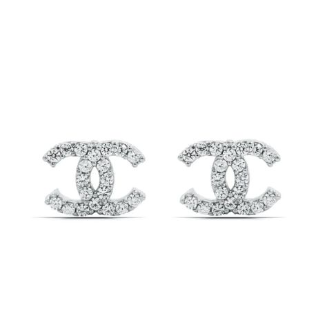 Women's CC Design Silver Earrings Delicate Gemstone Studs | JFW – J F W