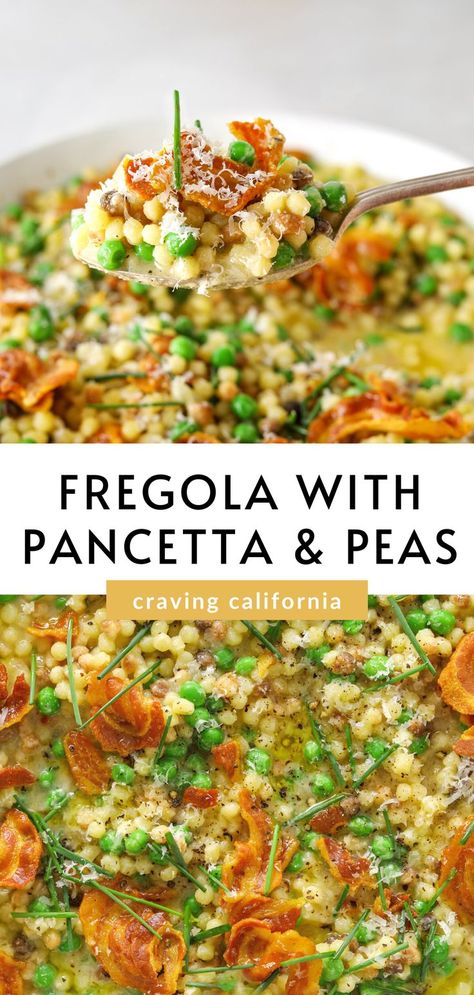 Peas And Pancetta, Spring Risotto, Semolina Recipe, Vegetable Dishes Recipes, Italian Side Dishes, Eat Pretty, Pea Recipes, Savory Chicken, Soups Stews