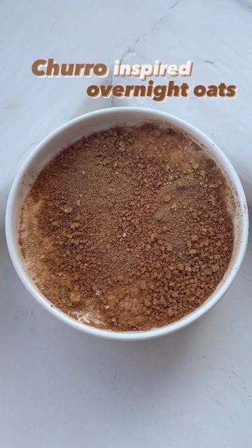 Sandra | health & wellness on Instagram: "CHURRO INSPIRED OVERNIGHT OATS🥣 High in protein & easy to make! This recipe is perfect for a breakfast or as a snack⚡️ Base: 50g @proteinworld double chocolate flavour porridge* (use 50g oats, 1 tbsp cocoa powder & 1 tsp sweetener as an alternative to this) 150ml water First layer: 125g @cocosorganic_ coconut plain yoghurt. Toppings: 1 tsp cinnamon 1 tsp brown sugar Directions: -In a bowl mix the chocolate porridge & water until combined. Microwav Churros Overnight Oats, Churro Overnight Oats, Yoghurt Toppings, Chocolate Porridge, Protein Overnight Oats, Churros Recipe, Instagram Recipes, Porridge Recipes, Chia Pudding