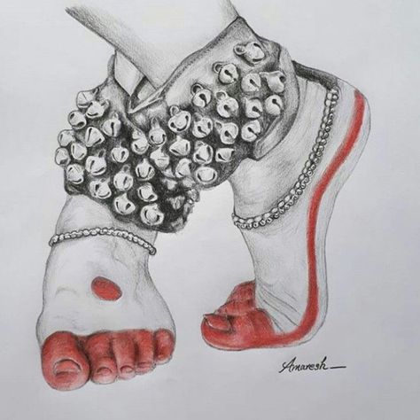 No photo description available. Abstract Pencil Drawings, Dancing Drawings, Indian Classical Dance, Dancers Art, Indian Art Gallery, Dance Paintings, Art Sketches Pencil, Madhubani Art, Indian Folk Art