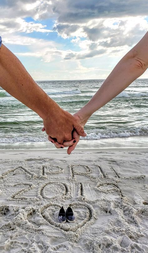 Beach Baby Announcement, Pregnancy Photoshoot Beach, Maternity Shoot Beach, Beach Pregnancy Announcement, Beach Maternity Pictures, Pregnancy Announcement Pictures, Announcement Pictures, Maternity Photography Beach, Pregnancy Announcement Photoshoot